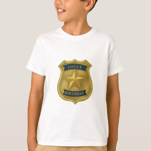 Polis-tema Polisman Polis Födelsedags Pojke T Shirt
