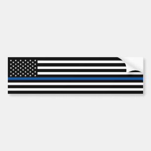 Polis Thin Blue Line American Flagga Bildekal