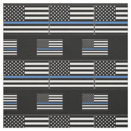 Polis Thin Blue Line American Flagga Tyg
