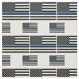 Polis Thin Blue Line American Flagga Tyg