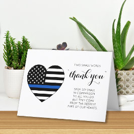 Polis Tillsatta lagar Thin Blue Line Heart Tack Kort