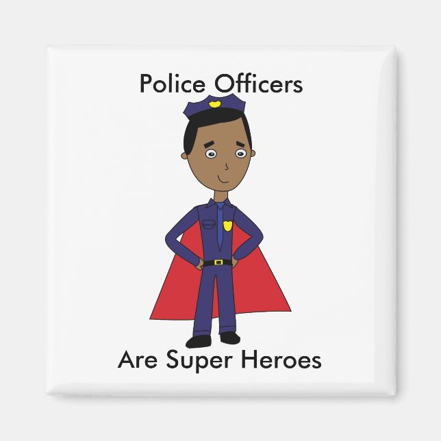 Polis Toppen Hero African American Personalize Magnet (Framsidan)