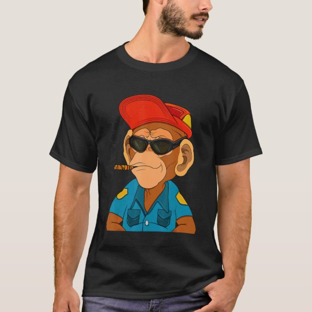 Polisagent NFT Thed Monkey Officer T Shirt (Framsida)