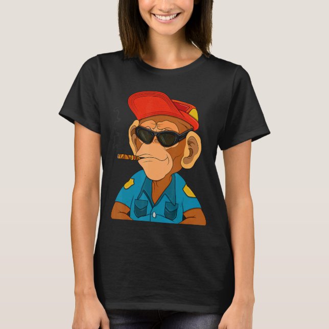 Polisagent NFT Thed Monkey Officer T Shirt (Framsida)