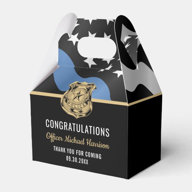 Polisakademin Studenten Blue Line Flagga Presentaskar (Framsidan Sidan)