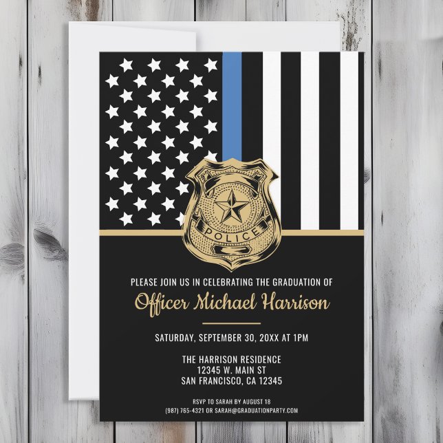 Polisakademin Studenten Tillsatta lagar Inbjudningar (Perfect invitation to invite guests to celebrate the new police academy graduate in law enforcement!)
