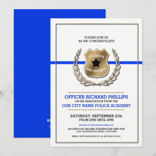 Polisakademins Studentfest Inbjudningar (Fram/baksida)