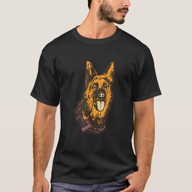 Polisansvarig Hund K9 Tysk herde T Shirt (Framsida)