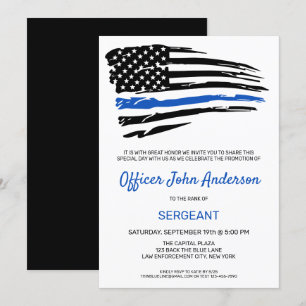 Polisansvarig Thin Blue Line Party Invi Inbjudningar