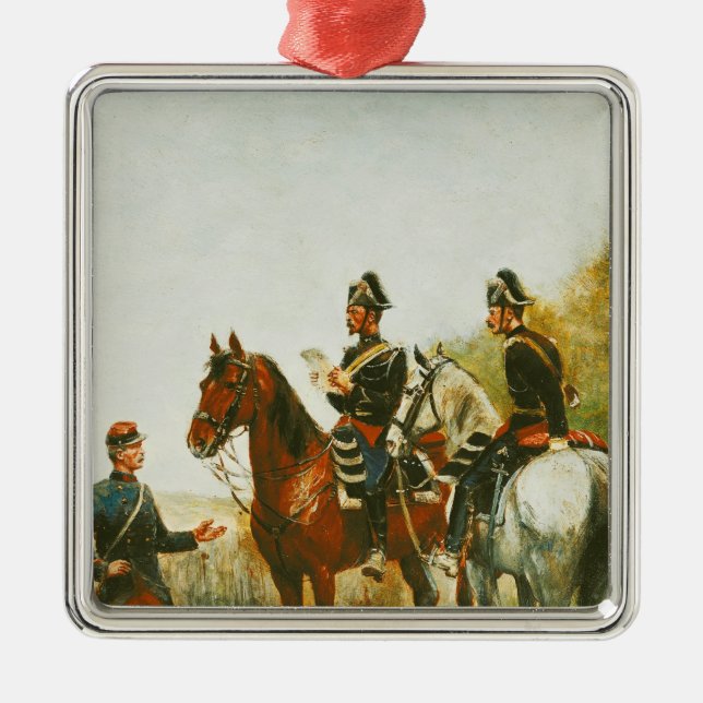 Polisar på en kontroll turnerar julgransprydnad metall (Framsidan)