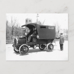 Polisarrestvagn, 1909. Gammalt fotografi Vykort