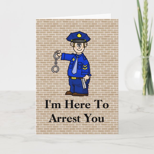 Polisassistent Arrest Birthday Card Kort (Framsida)