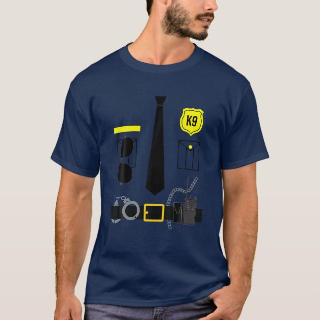Polisassistent Costume K9 Unit Hund Hund Uniform T Shirt (Framsida)