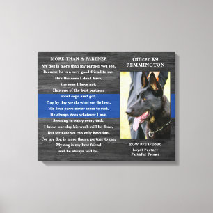 Polisassistent för Hund Memorial Fallen Polis K9 F Canvastryck