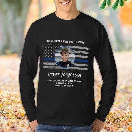 Polisassistent Foto EOW Thin Blue Line T Shirt