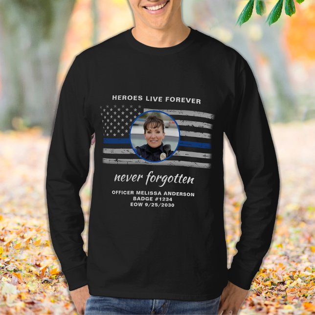 Polisassistent Foto EOW Thin Blue Line T Shirt (Skapare uppladdad)