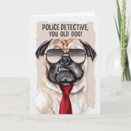 Polisassistent Funny Pug Hund Pension Kort