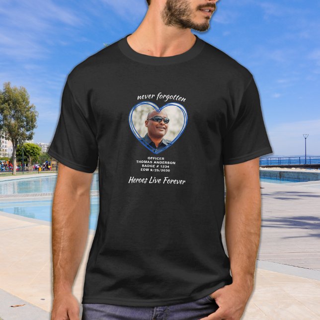 Polisassistent Memorial EOW Anpassningsbar Heart P T Shirt (Skapare uppladdad)