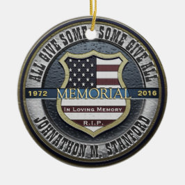 Polisassistent Memorial Julgransprydnad Keramik