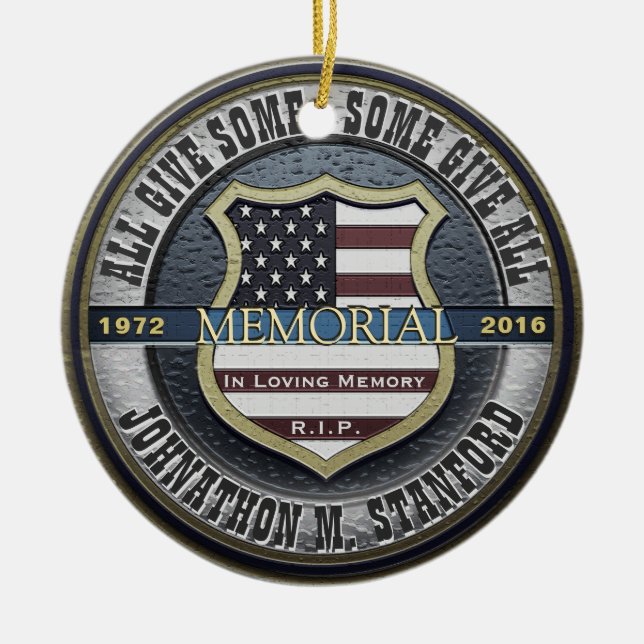 Polisassistent Memorial Julgransprydnad Keramik (Framsidan)