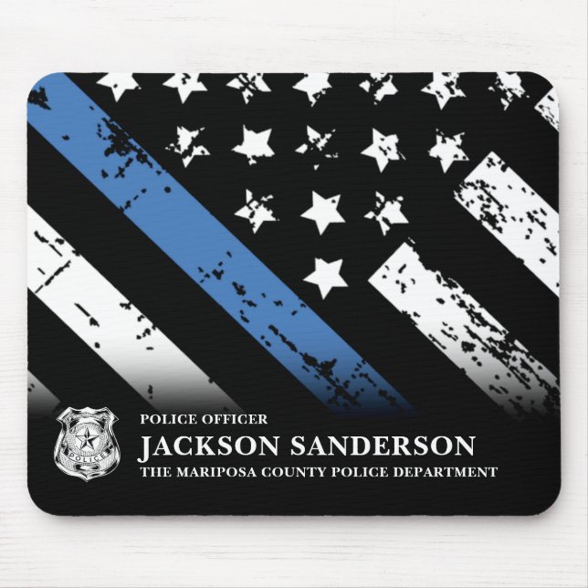 Polisassistent Thin Blue Line Logotyp Musmatta (Framsidan)