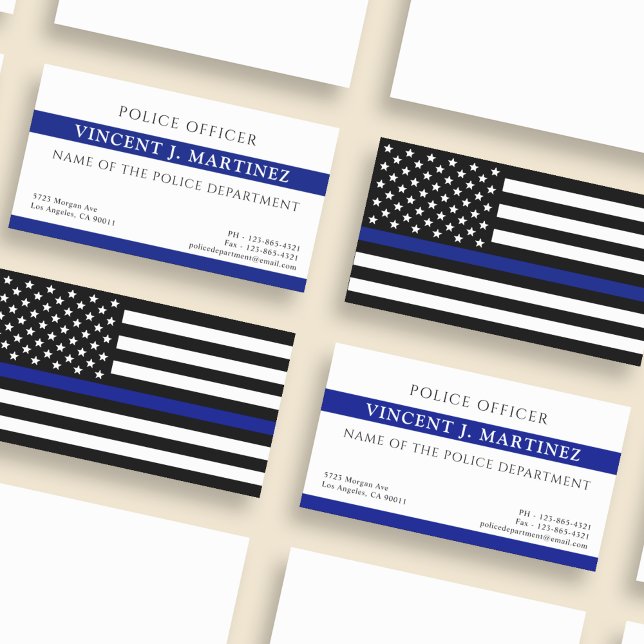 Polisassistent Thin Blue Line Polisen Dept Visitkort (Skapare uppladdad)
