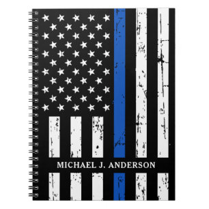 Polisassistent vid Thin Blue Line Tillsatta lagar Anteckningsbok