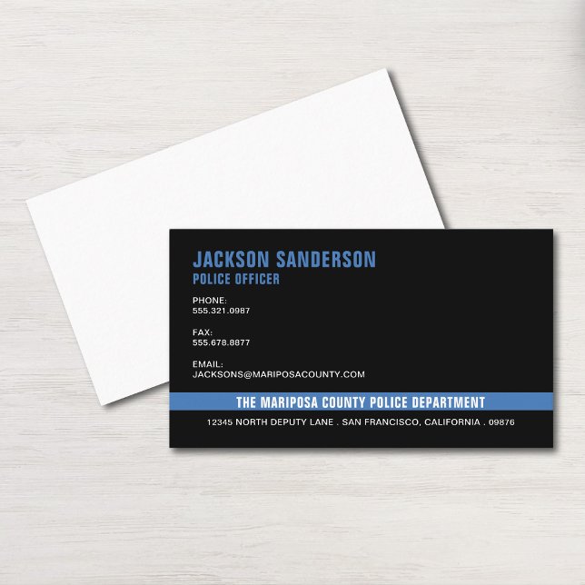 Polisassistent vid Tillsatta lagar Visitkort (Police Officer Department Law Enforcement Employee Business Card)