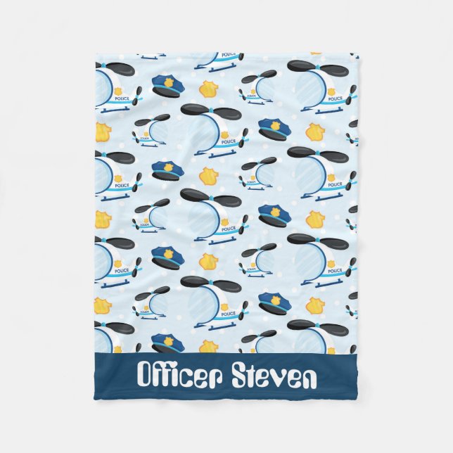 Polisassistenten lägger till barnfilt från namn fleecefilt (Framsidan)