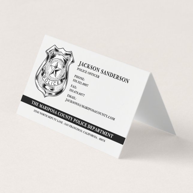 Polisavdelning Law Enforcement Officer Logo Visitkort (Framsida)