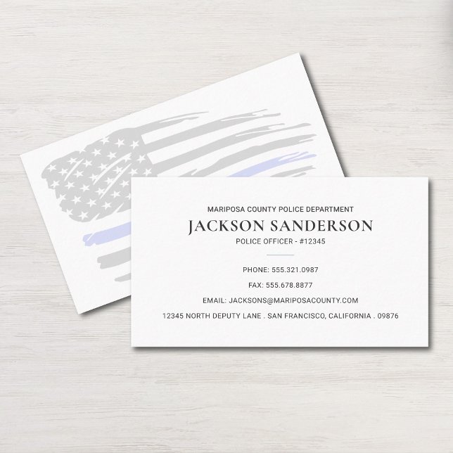 Polisavdelning Rättshandhavande Flagga Visitkort (Police Officer Department Law Enforcement Flag Business Card)