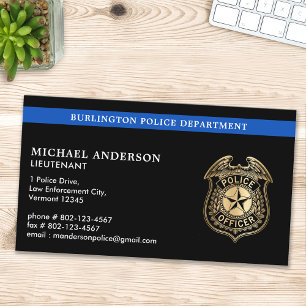 Polisavdelningen Anpassningsbar Logotyp Blue Tills Visitkort
