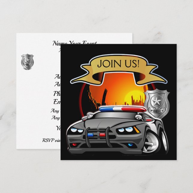 Polisavdelningen jul inbjudningar (Fram/baksida)