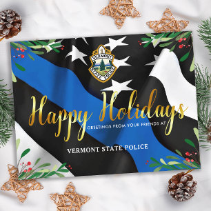 Polisavdelningen Thin Blue Line Flagga jul Helg Vykort