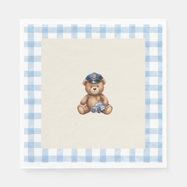 Polisbarnkoseduktalinervävda babyshowdukater pappersservett (Framsidan)