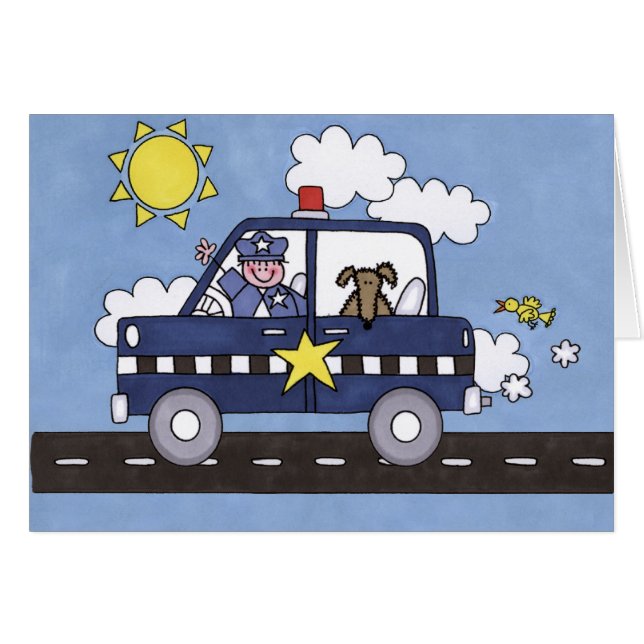 Polisbil Hälsningskort (Framsidan Horizontal)