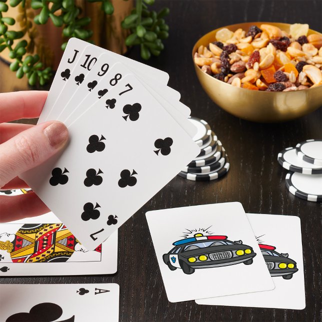Polisbil med blinkande sirenljus casinokort (Skapare uppladdad)
