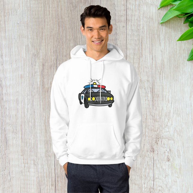 Polisbil med blinkande sirenljus hoodie (Skapare uppladdad)
