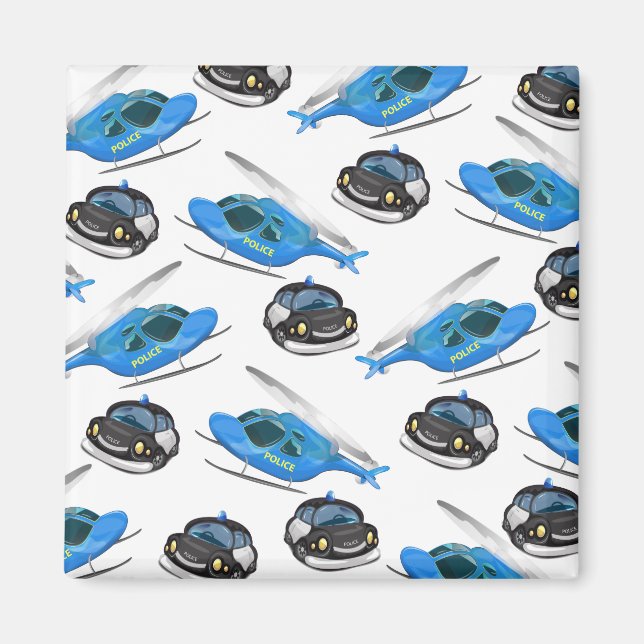 Polisbil och helikopter magnet (Framsidan)
