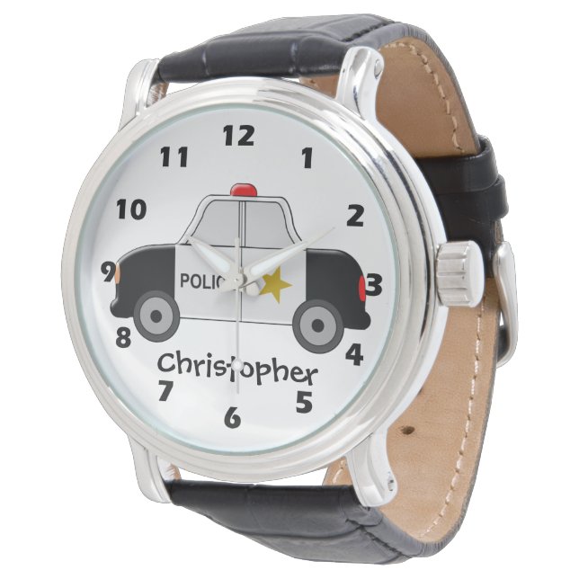 Polisbildsdesign Lägg bara till Namn Armbandsur (Vinklad)