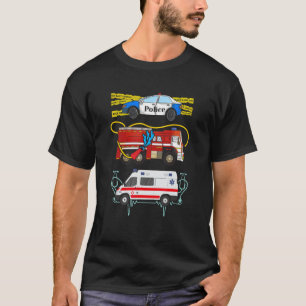 Polisbilens första svar på Lastbil Ambulance i T Shirt