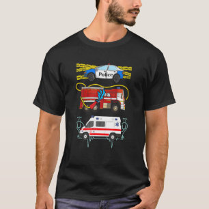 Polisbilens första svar på Lastbil Ambulance i T Shirt