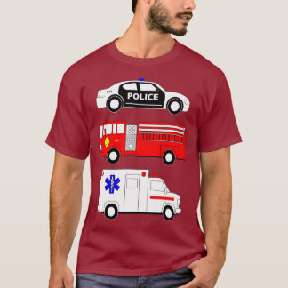 Polisbilens första svar på Lastbil Ambulance i T Shirt