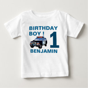 Polisbils 1-års födelsedagsfest t shirt