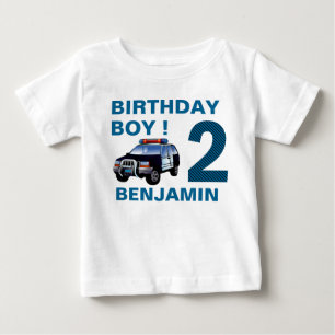 Polisbils 2-års födelsedagsfest t shirt
