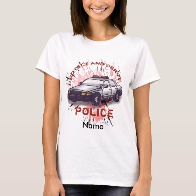 Polisbils T-Shirt för skydd (Framsida)