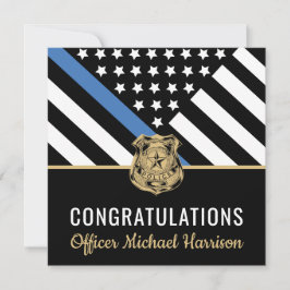 Polisblå Flagga Grattis Studenten Kort