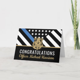 Polisblå Flagga Grattis Studenten Kort