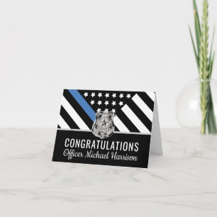 Polisblå Flagga Grattis Studenten Kort