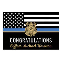 Polisblå Flagga Grattis Studenten